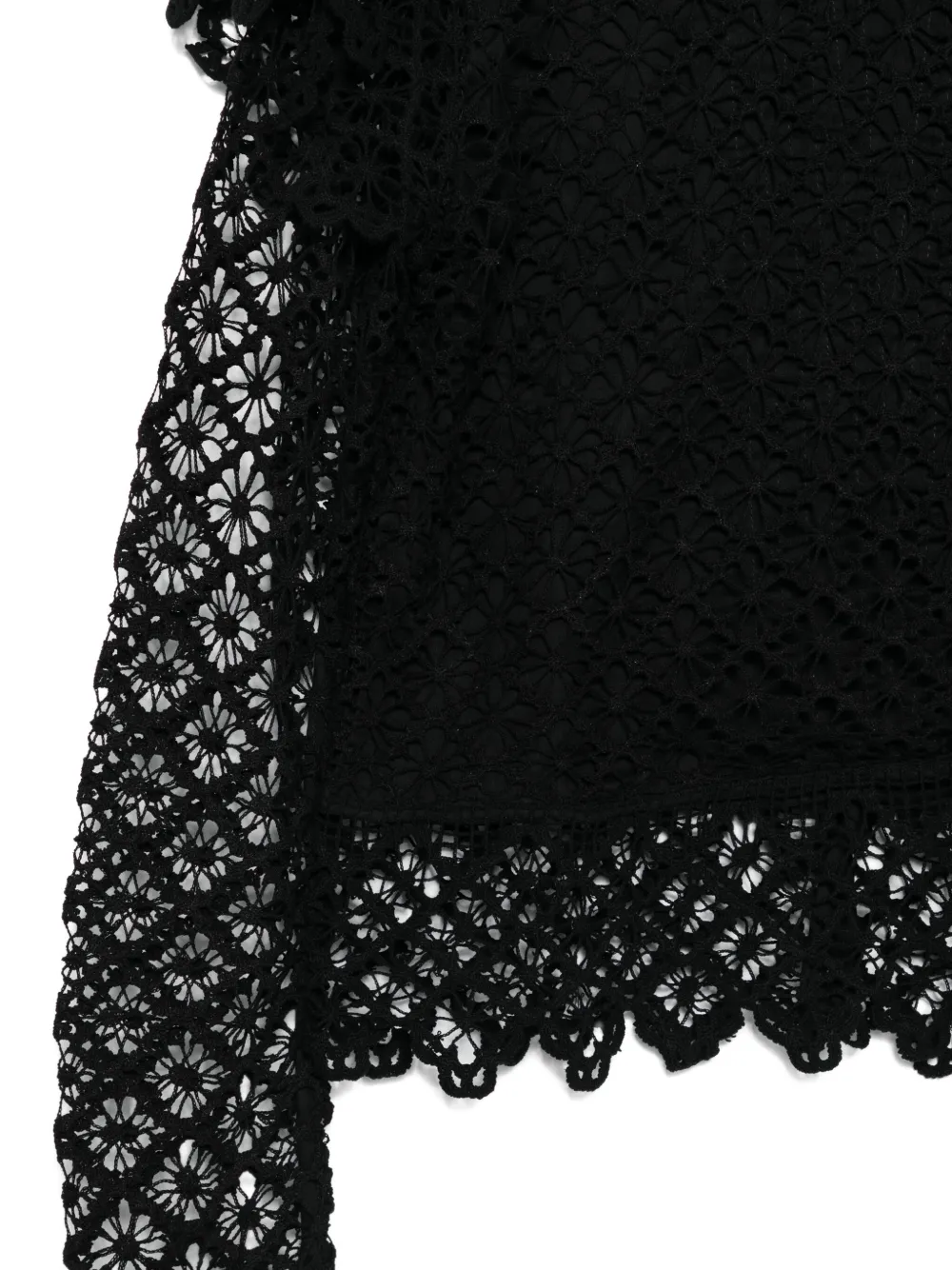 Isabel Marant Ludivine Lace-trimmed Ruffled Top In Black