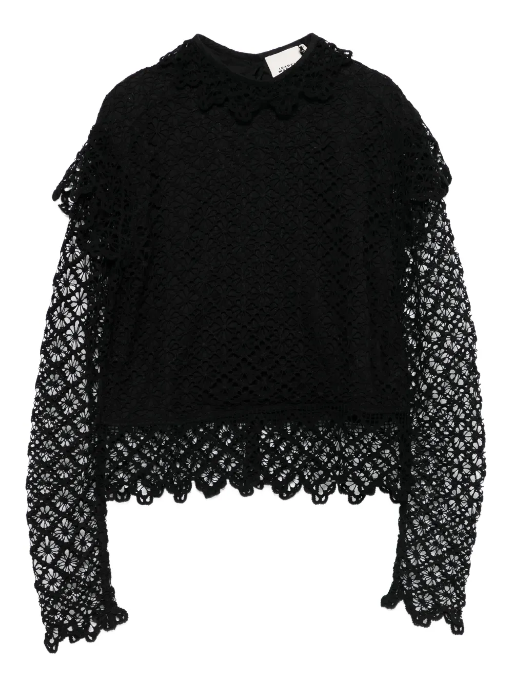 ISABEL MARANT Ludivine lace-trimmed ruffled top | Black | Image 1
