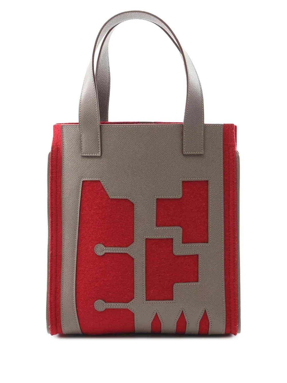 Hermès Pre-Owned 2010-2025 Epsom and Felt Petit H Skeleton Vertical PM Hermès Pre-Owned 2010-2025 Epsom and Felt Petit H Skeleton Vertical PM