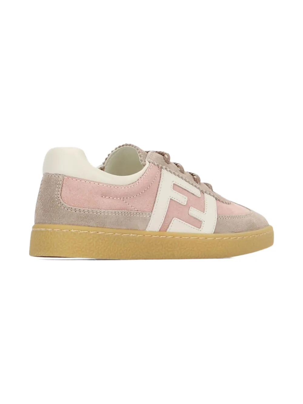 Fendi Kids Suède sneakers met FF logo Roze