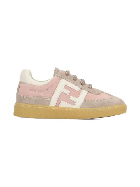 Fendi Kids FF logo suede sneakers