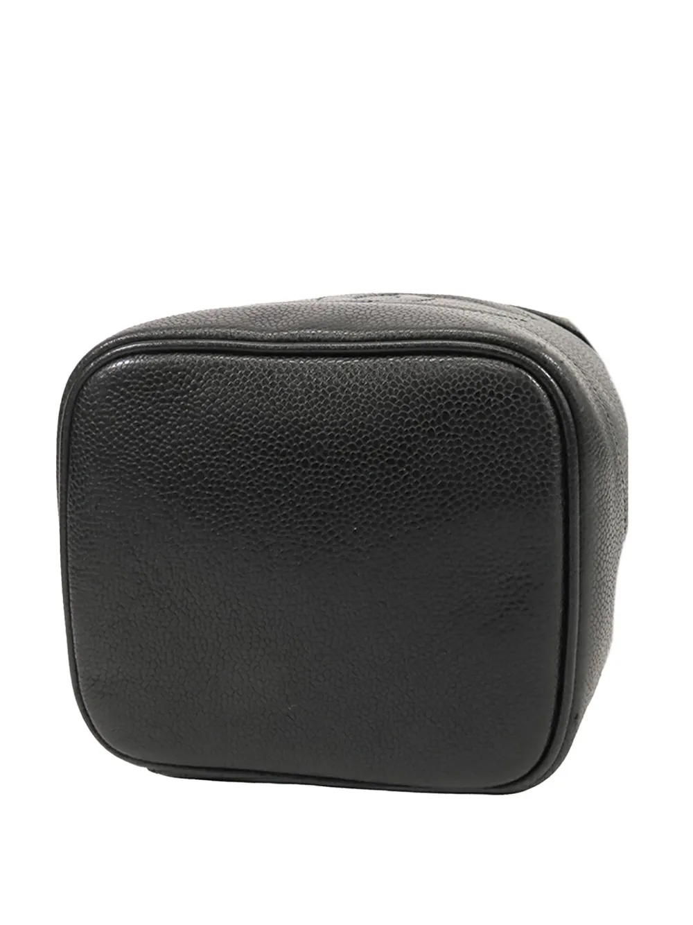 Pre-owned Chanel 1994-1996 Cc Caviar Case Vanity Bag In Black
