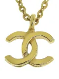 CHANEL Pre-Owned 1982 Gold Plated CC Pendant Chain Necklace costume necklace