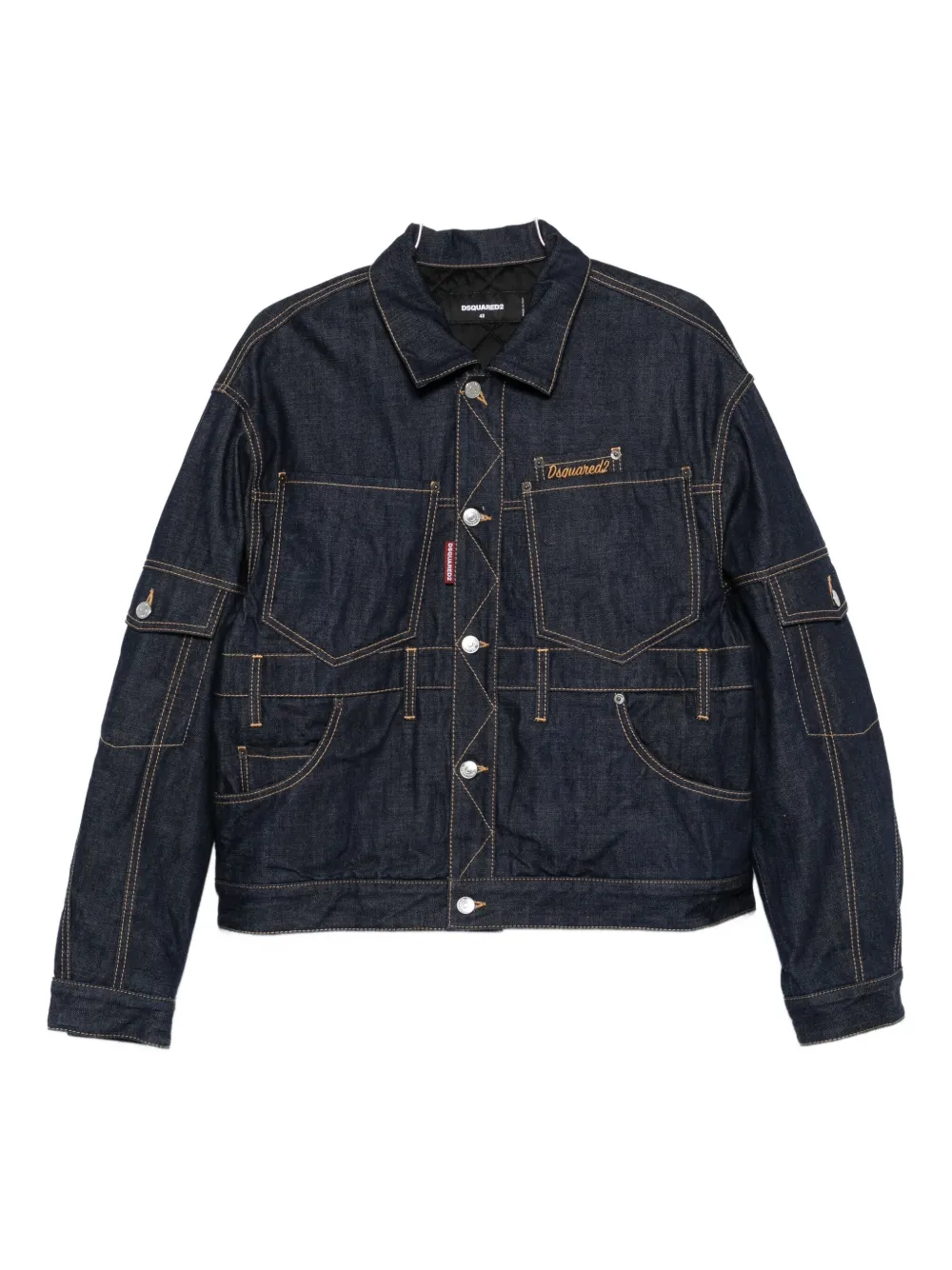 Dsquared2 Multi-pocket Panelled Denim Jacket In Blue