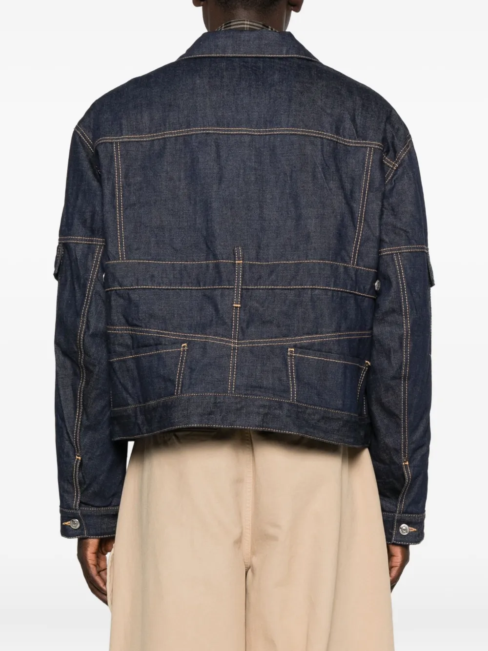 Dsquared2 Multi-pocket Panelled Denim Jacket In Blue