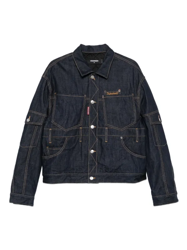 DSQUARED2 multi-pocket Panelled Denim Jacket Blue Farfetch