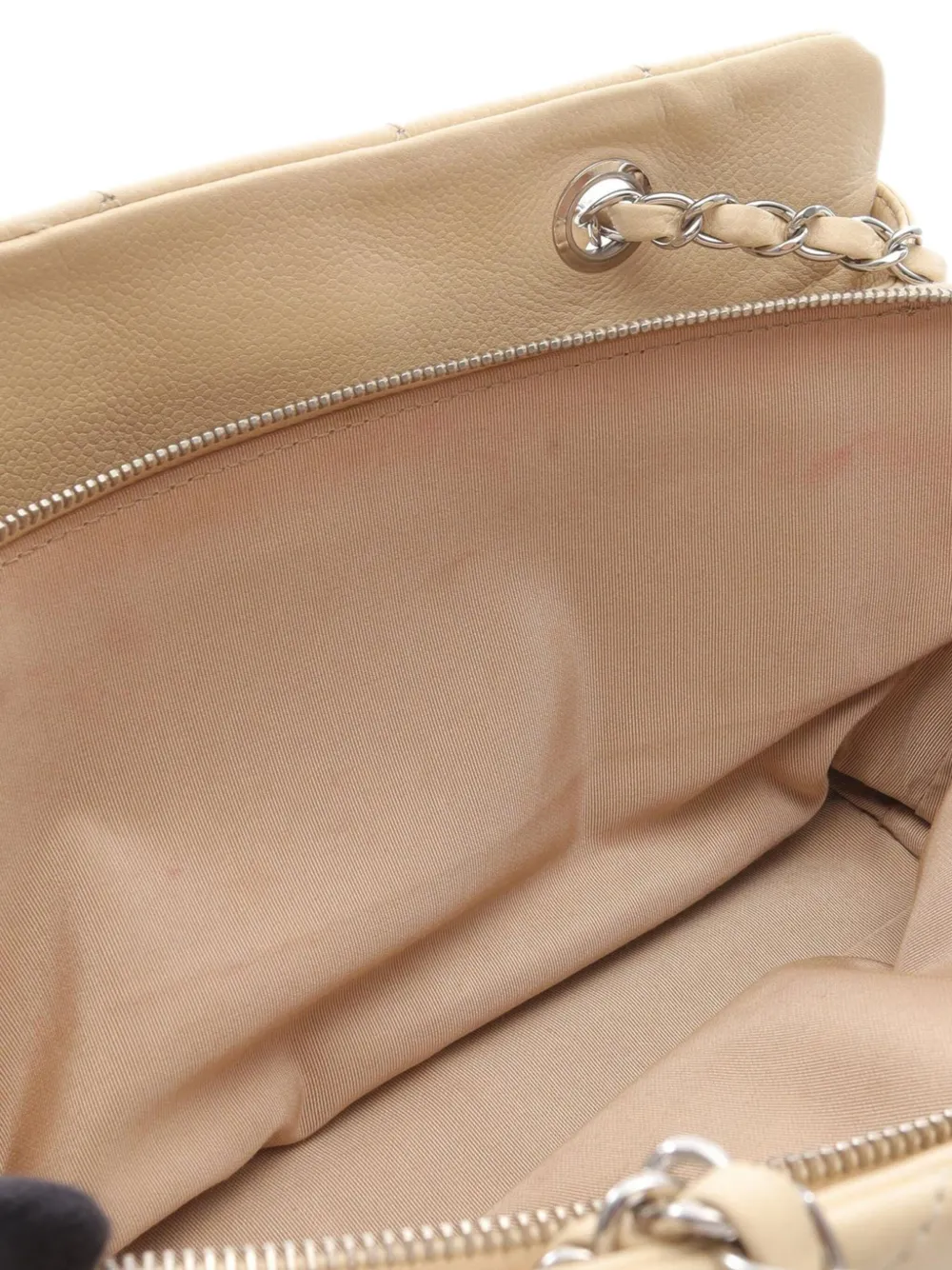 Pre-owned Chanel 2010-2011 Petite Caviar Timeless Tote Bag In White