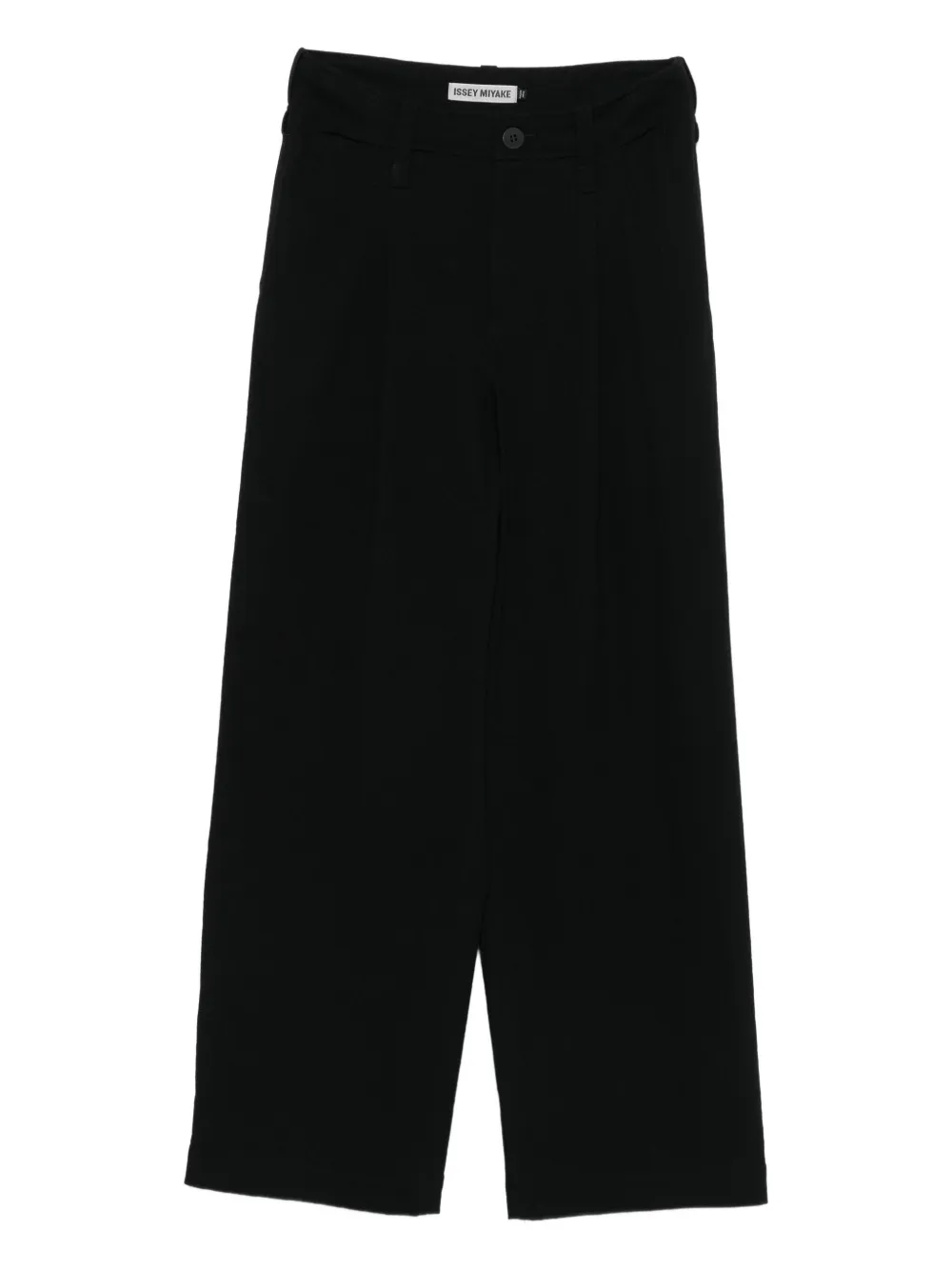 Issey Miyake Wool Gabardine Trousers In Black