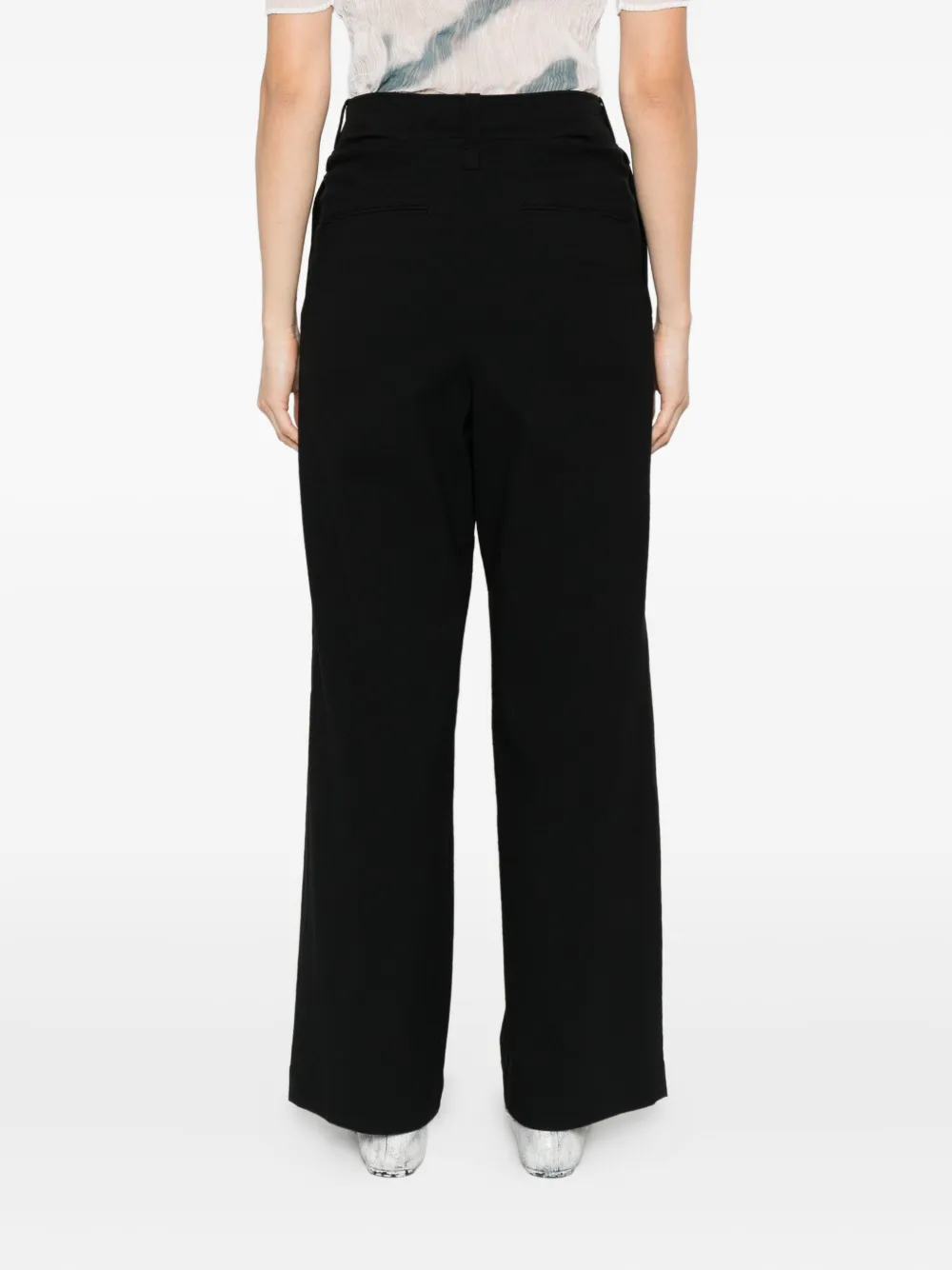 Issey Miyake Wool Gabardine Trousers In Black