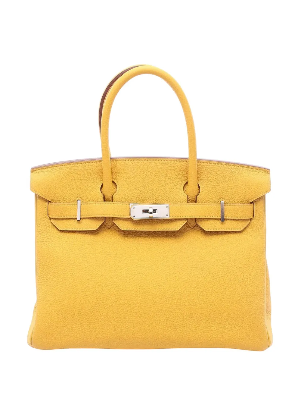 Hermès Pre-Owned 2018 Togo Birkin Retourne 30 handbag - イエロー Hermès Pre-Owned 2018 Togo Birkin Retourne 30 handbag - イエロー