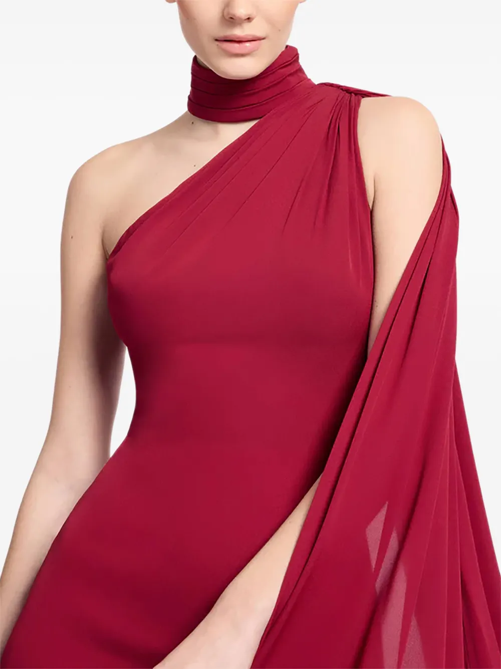 Elie Saab Asymmetrische maxi-jurk Rood
