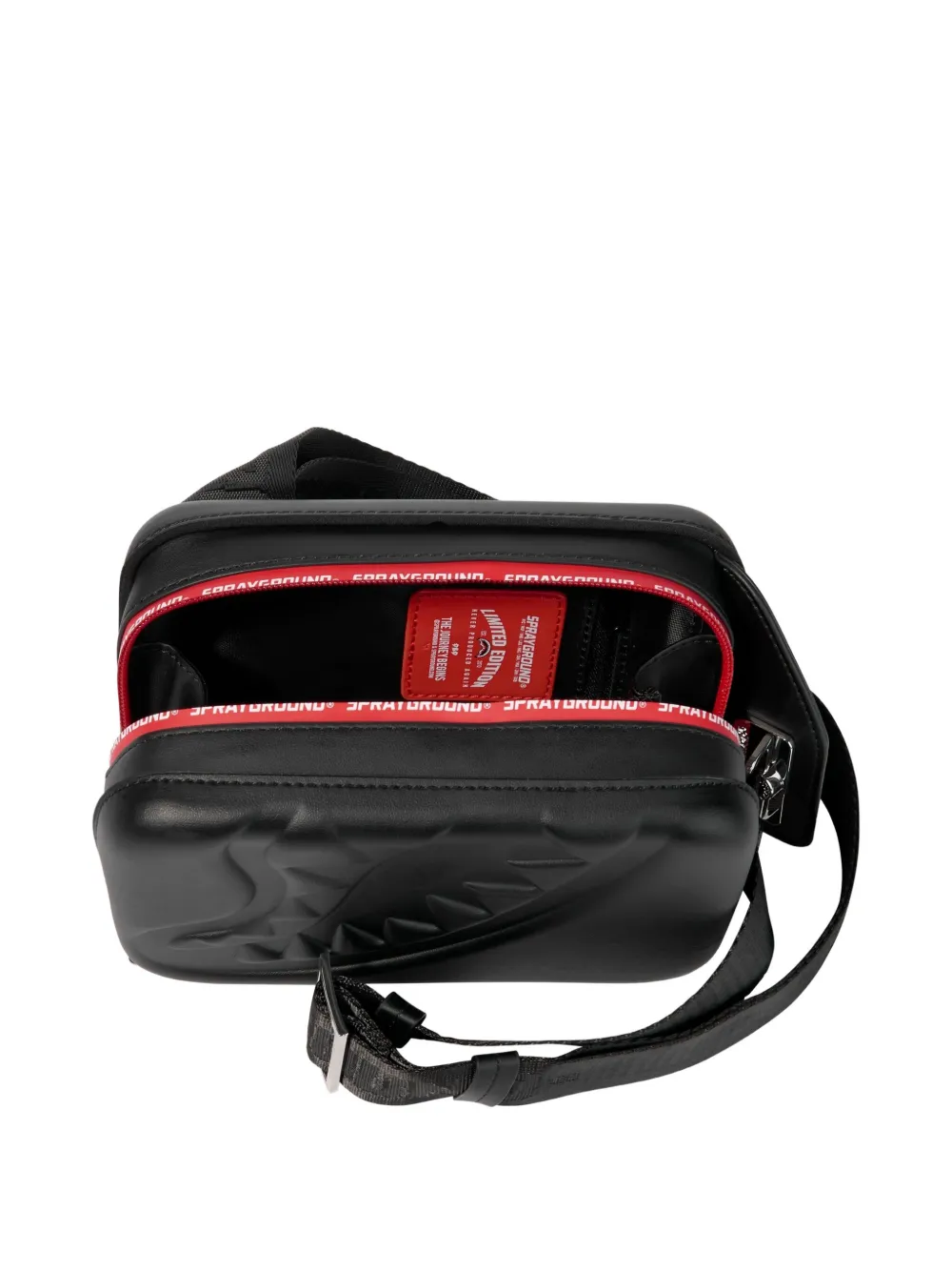 Sprayground Kid Shark-motif Shoulder Bag In Black