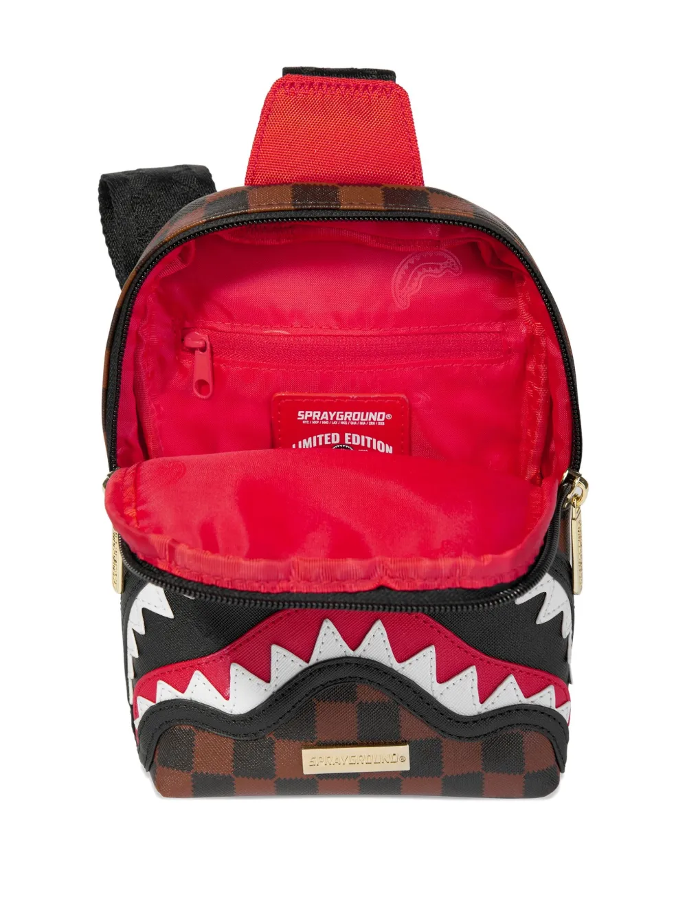 Sprayground Kid Sharks In Paris Shoulder Bag In Brown