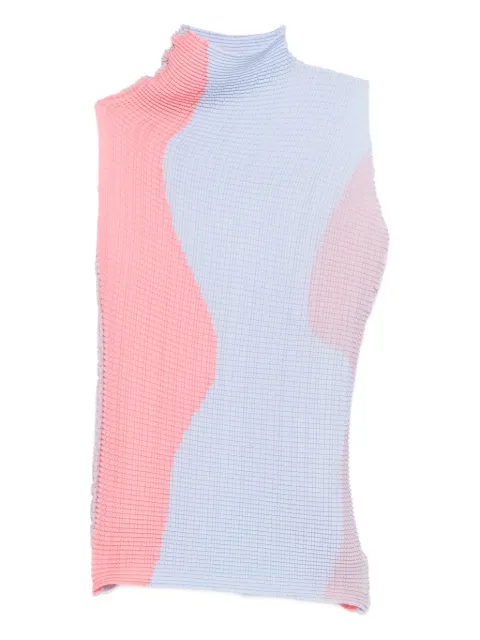 Issey Miyake pleated two-tone top