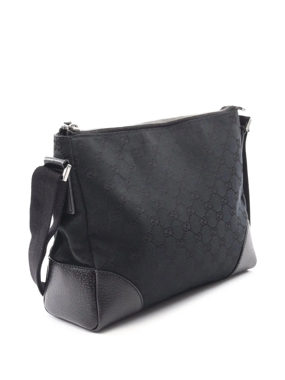 Pre-owned Gucci 2000-2015 Gg Canvas Crossbody Bag In Black