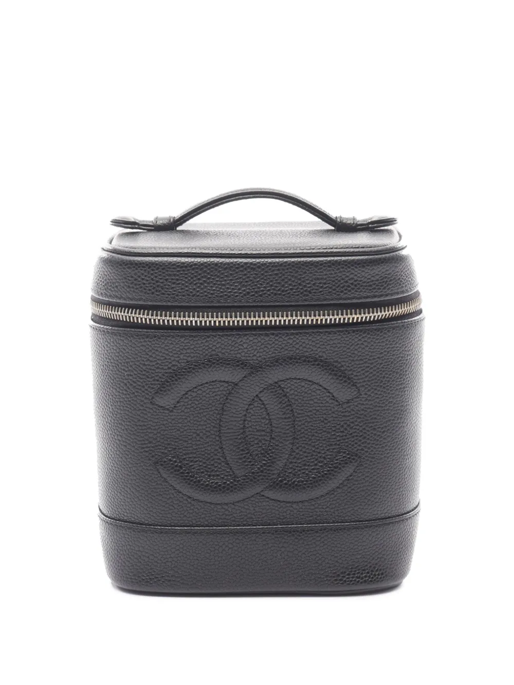CHANEL Pre-Owned 2002-2003 CC Caviar Case vanity bag - ブラック CHANEL Pre-Owned 2002-2003 CC Caviar Case vanity bag - ブラック