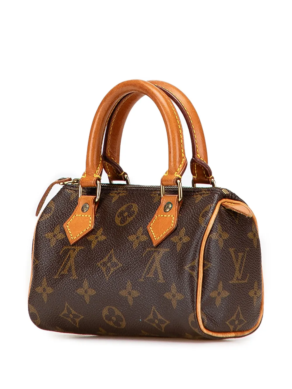 Pre-owned Louis Vuitton 1995 Monogram Mini Speedy Hl Satchel In Brown