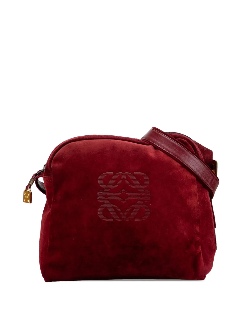 Loewe Pre-Owned 2010-2025 Suede Anagram shoulder bag - レッド Loewe Pre-Owned 2010-2025 Suede Anagram shoulder bag - レッド