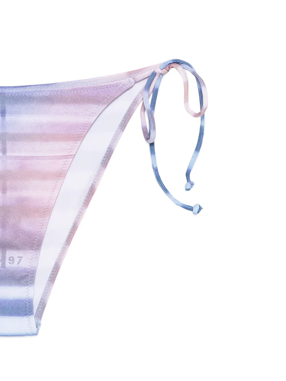 Jean Paul Gaultier Gestreepte bikinislip met gestrikte zijkant Blauw