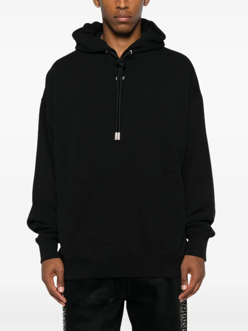 Off-White Hoodie met logopatroon Zwart