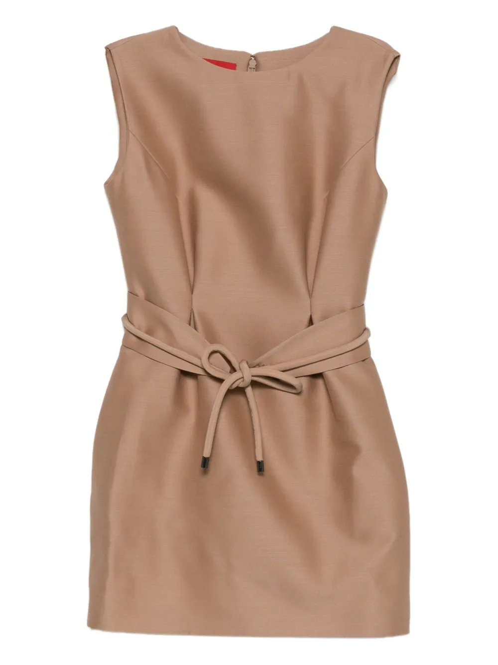 Curiel sleeveless belted mini dress - Marrone