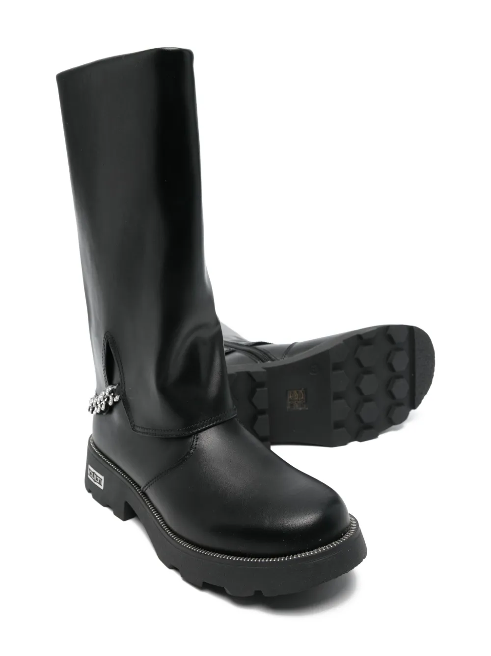 Cult chain-embellished leather boots | Knee-High Boots | Image 2
