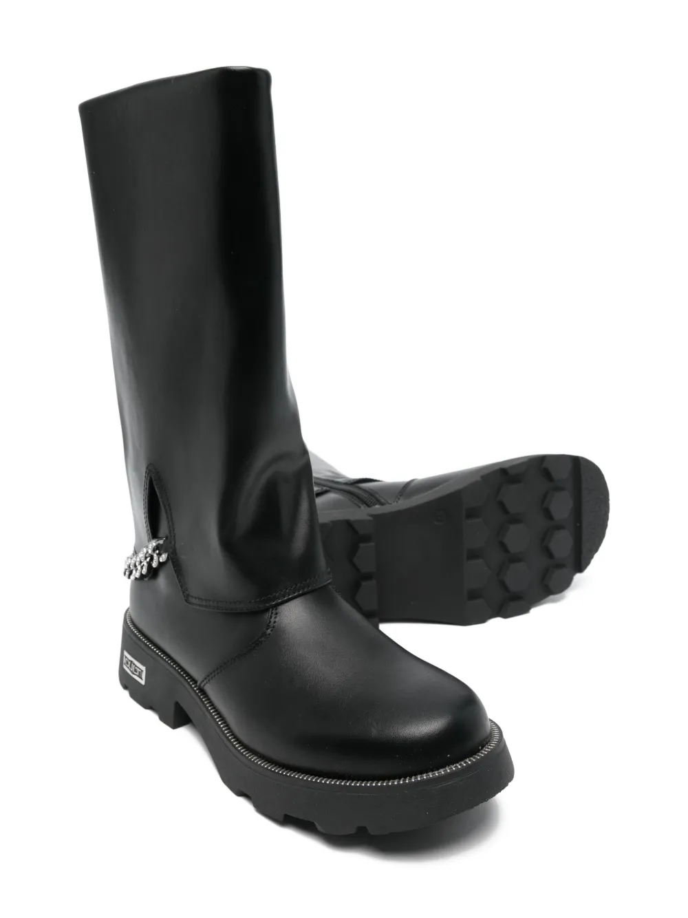 Cult chain-embellished leather boots | Tall Boots | Image 2