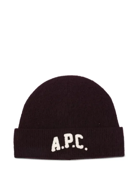 A.P.C. logo-embroidered beanie