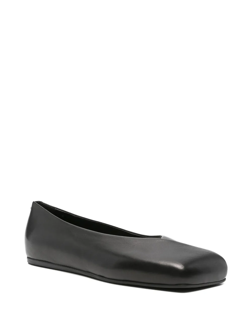 Vic Matie square-toe leather ballet flats - Zwart