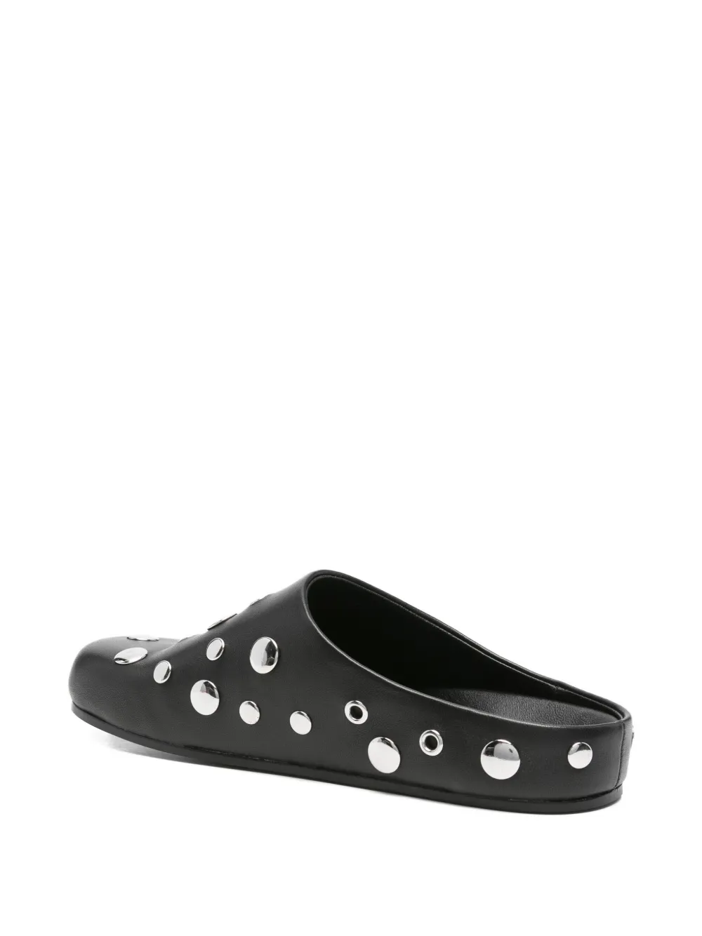 Lola Cruz studded leather flat mules Black