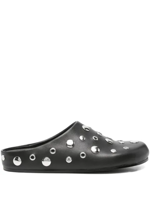Lola Cruz studded leather flat mules