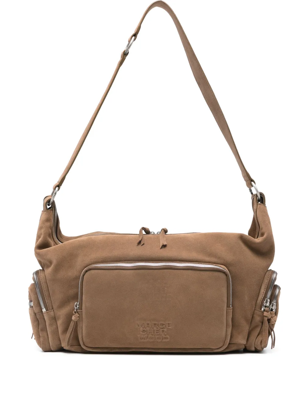Marge Sherwood suede zip-fastening tote bag | Brown | Image 1