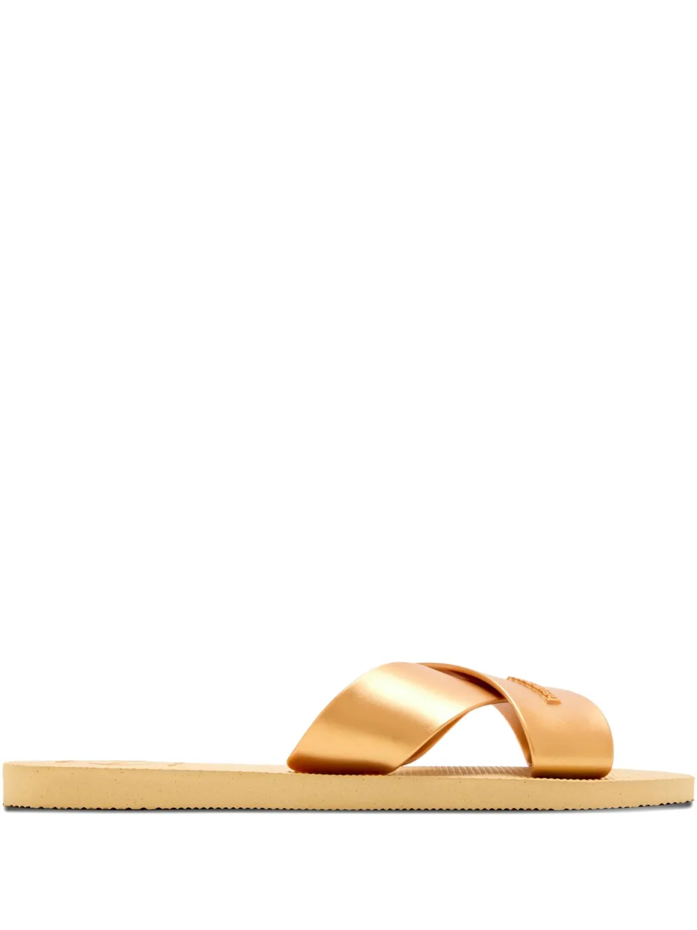 Havaianas Aqua Metallic cross-strap slides Gold