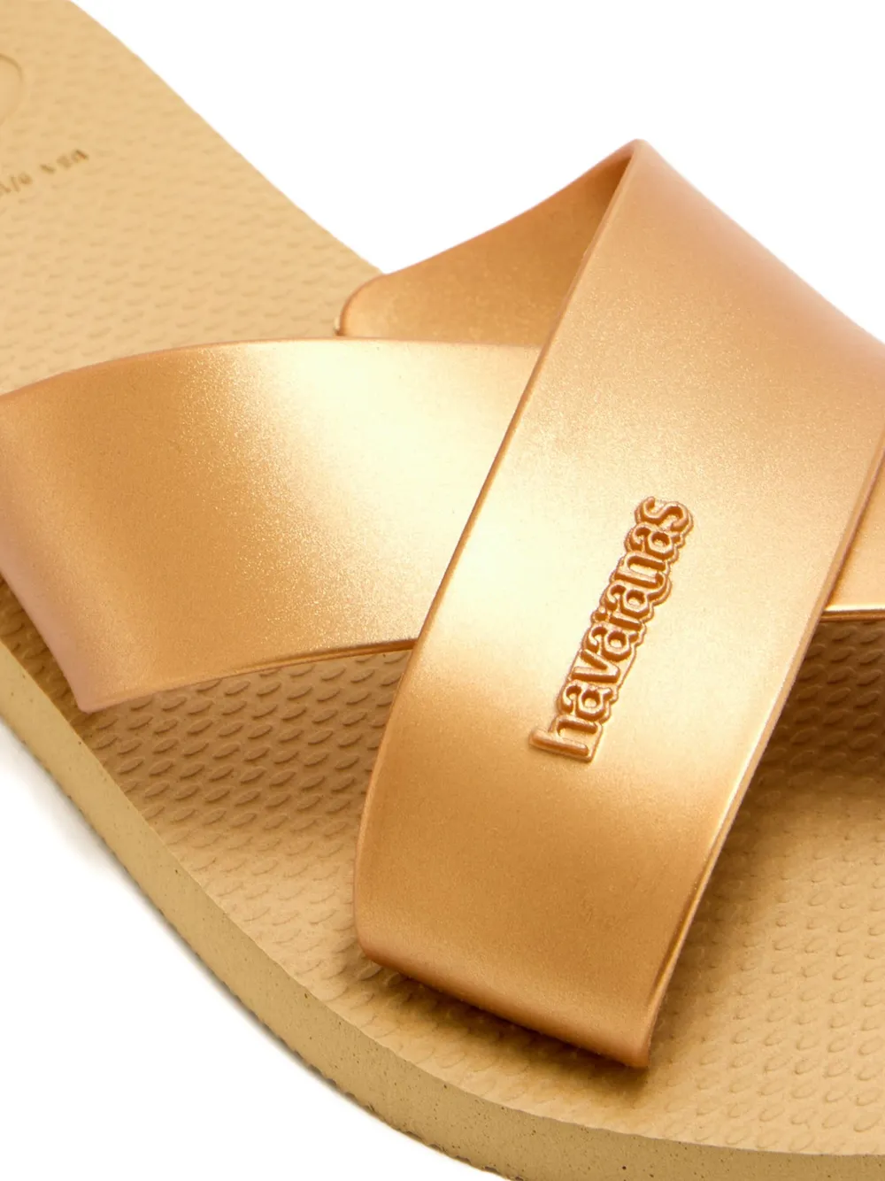 Havaianas Aqua Metallic cross-strap slides Gold