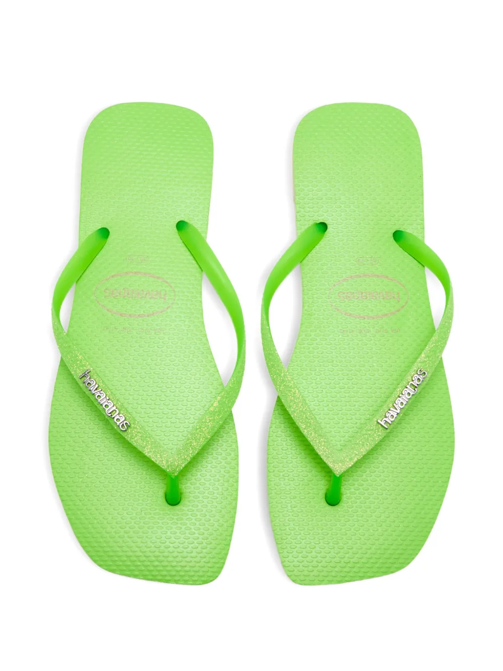 Havaianas Square Glitter-strap Flip-flops In Green