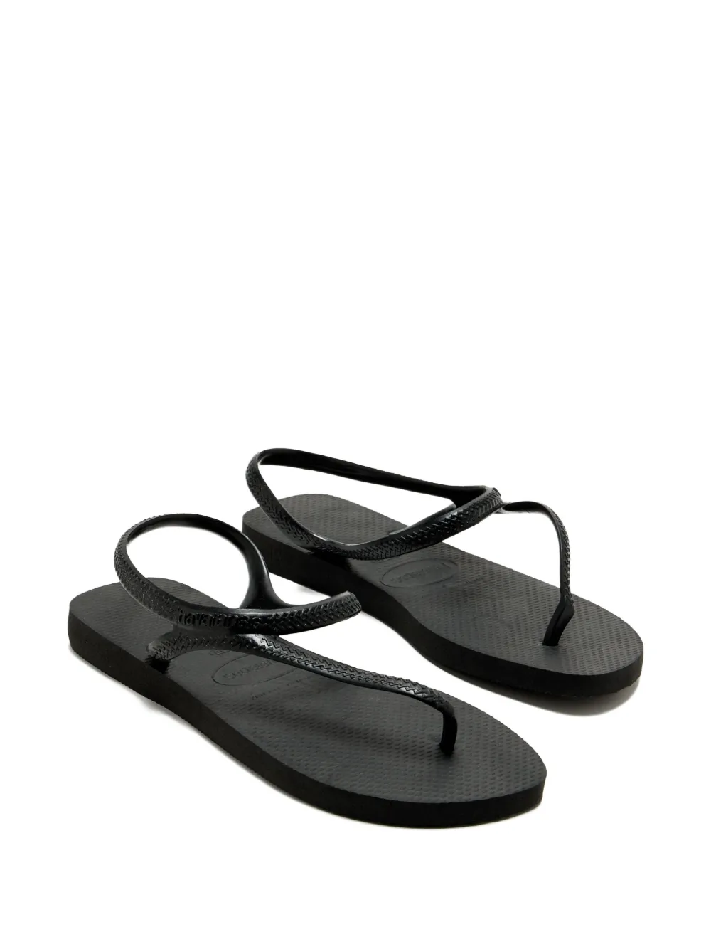 Havaianas Luna Cross-straps Rubber Sandals In Black