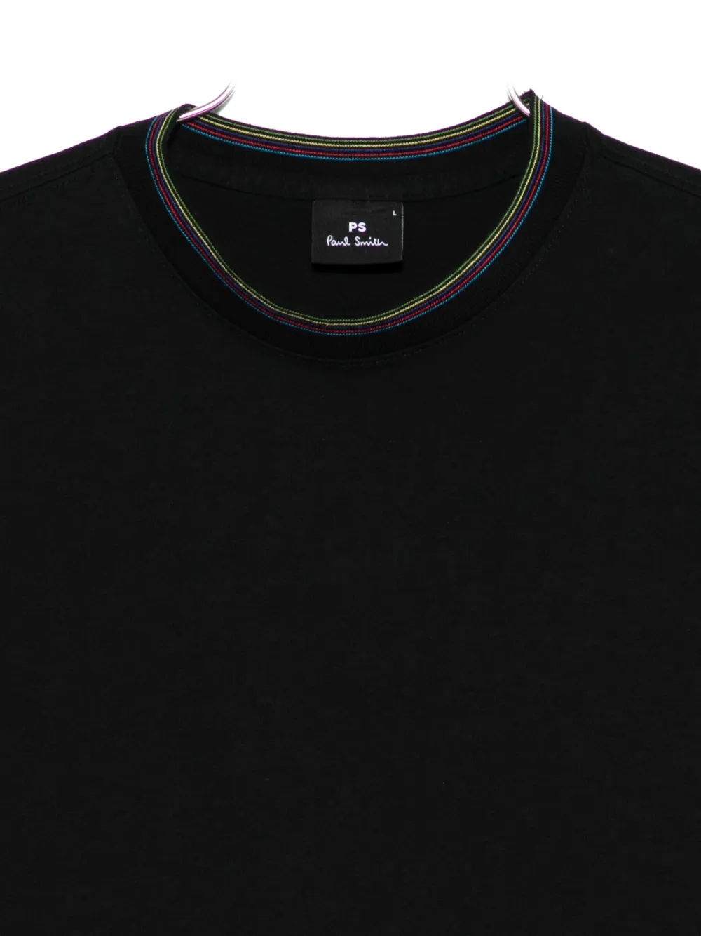 Ps By Paul Smith T-shirt With Striped Crew Neck In Black