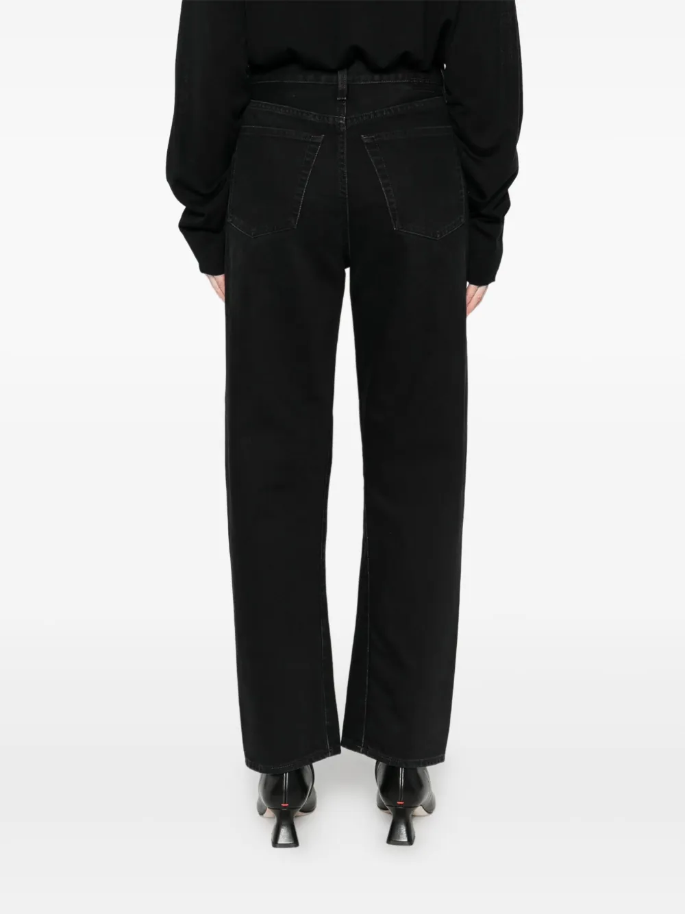 TOTEME Broek met gegraveerd logo Zwart