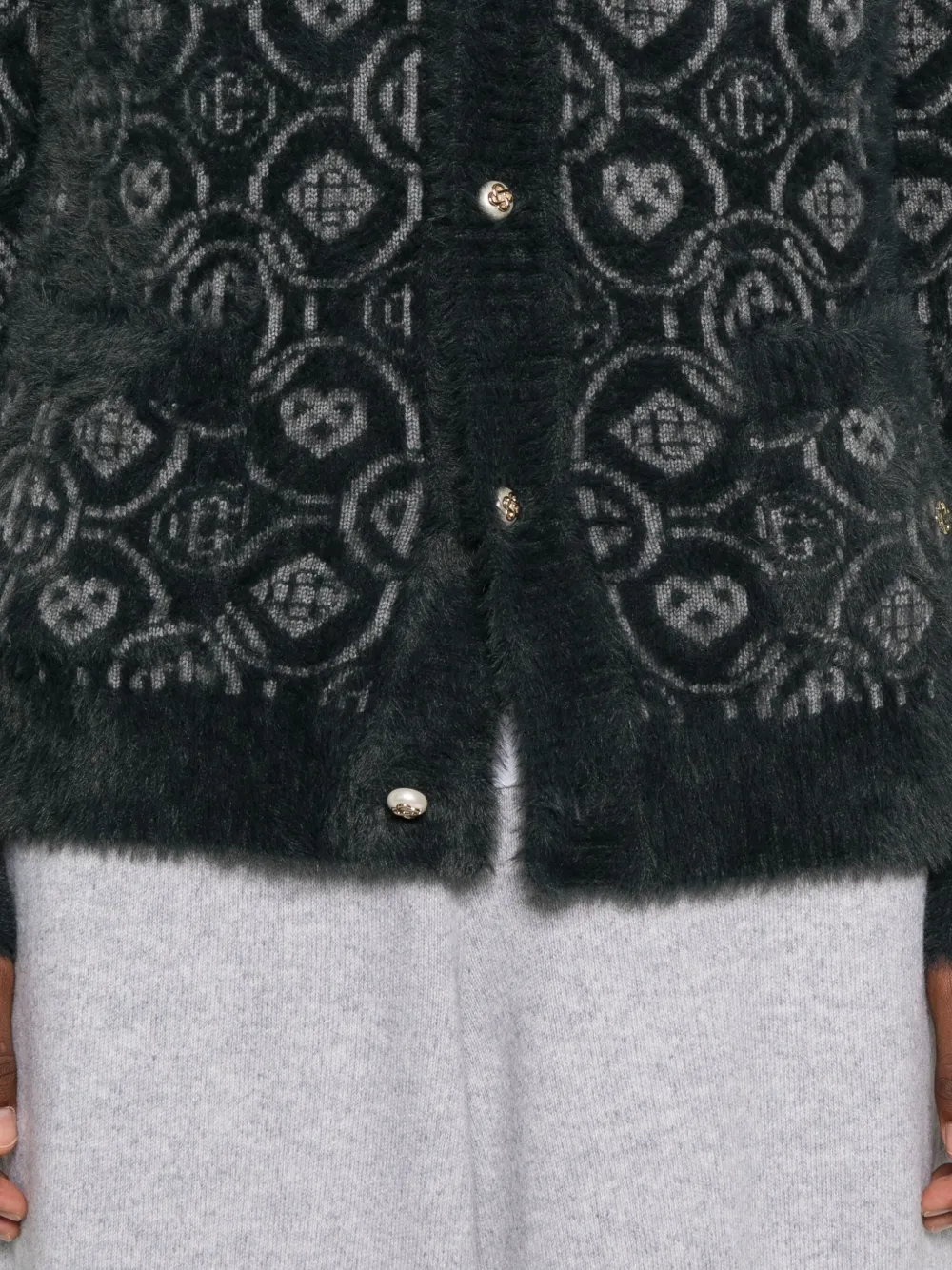 Casablanca Vest met V-hals en logopatroon Grijs