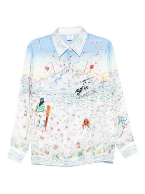 Casablanca floral-print ski-scene shirt