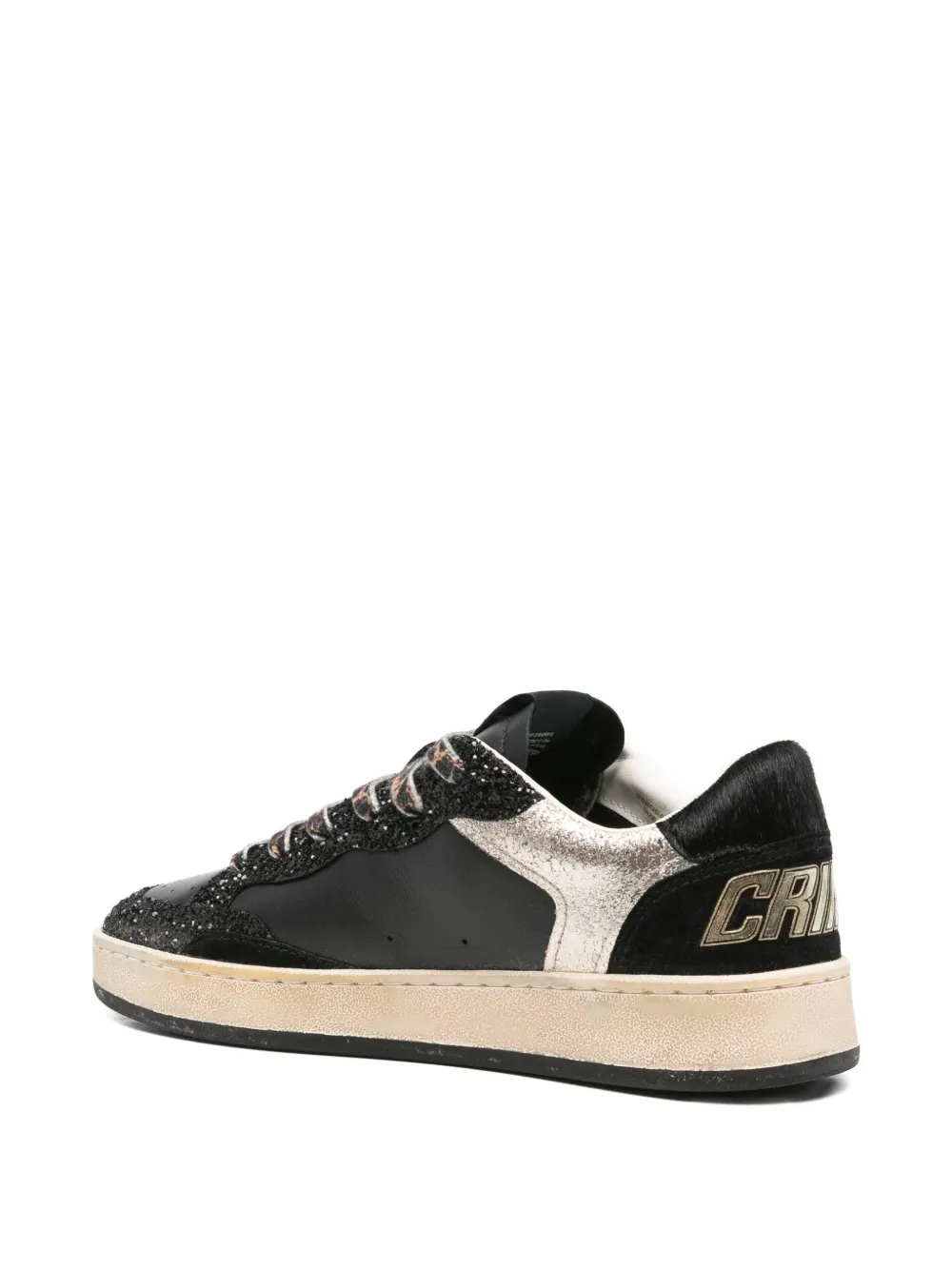 Crime London Chelsea glitter-detail sneakers Black