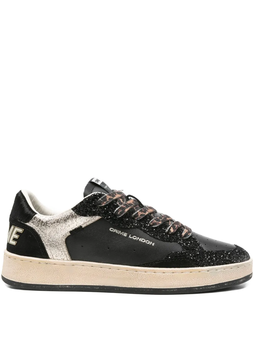 Crime London Chelsea glitter-detail sneakers | Black | Image 1