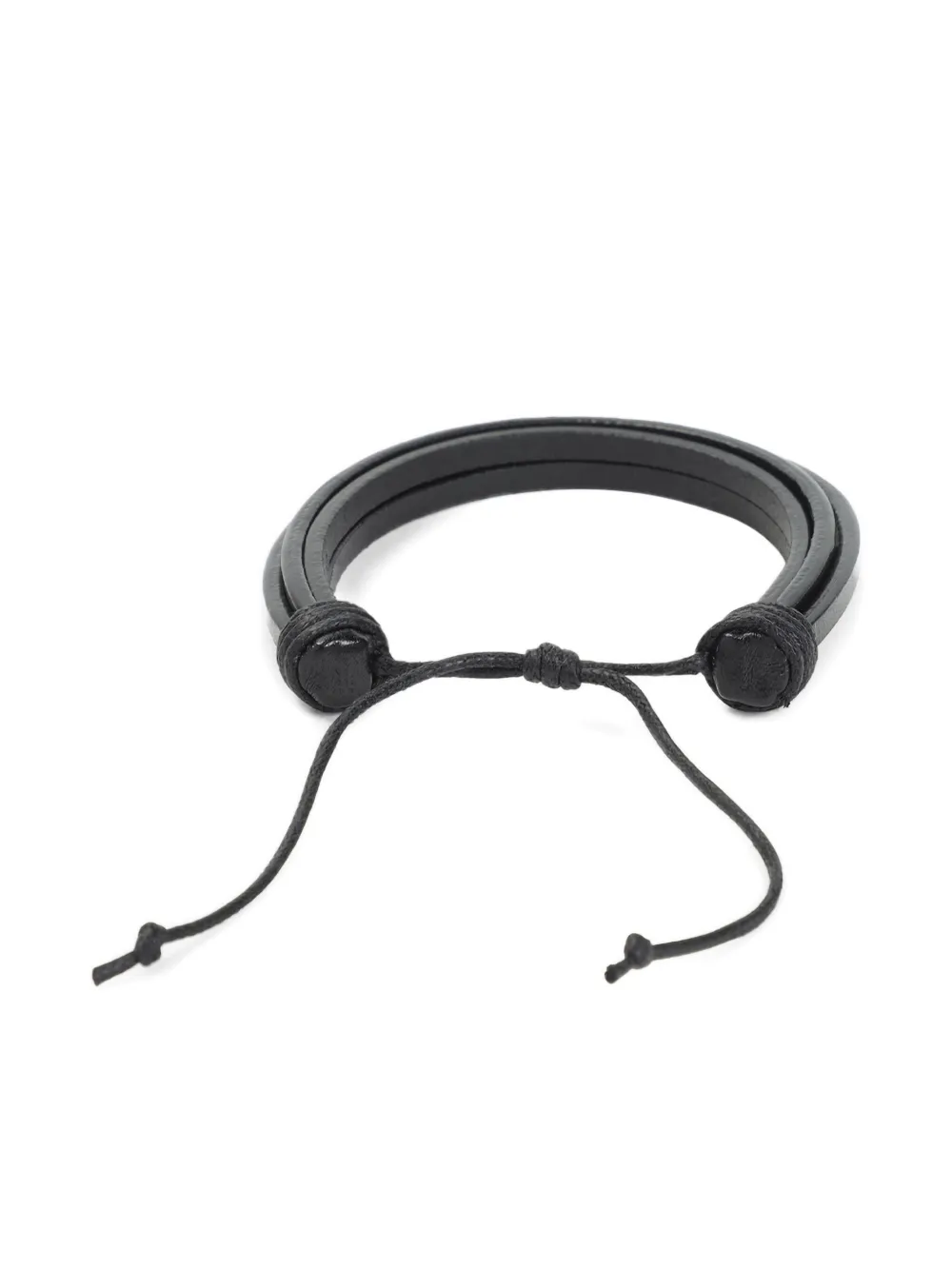Saint Laurent leather-wrap logo bracelet - ブラック Saint Laurent leather-wrap logo bracelet - ブラック