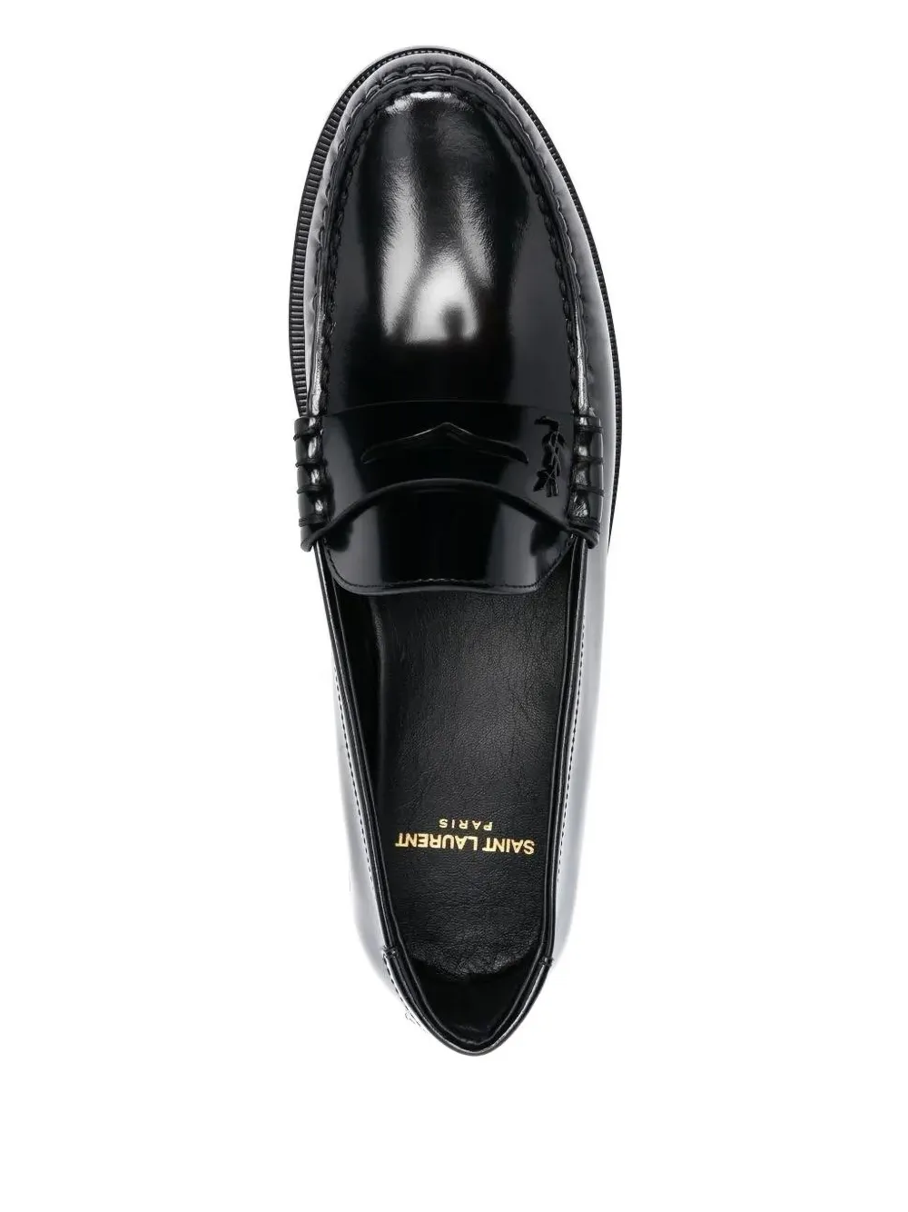 Saint Laurent Leren penny loafers Zwart