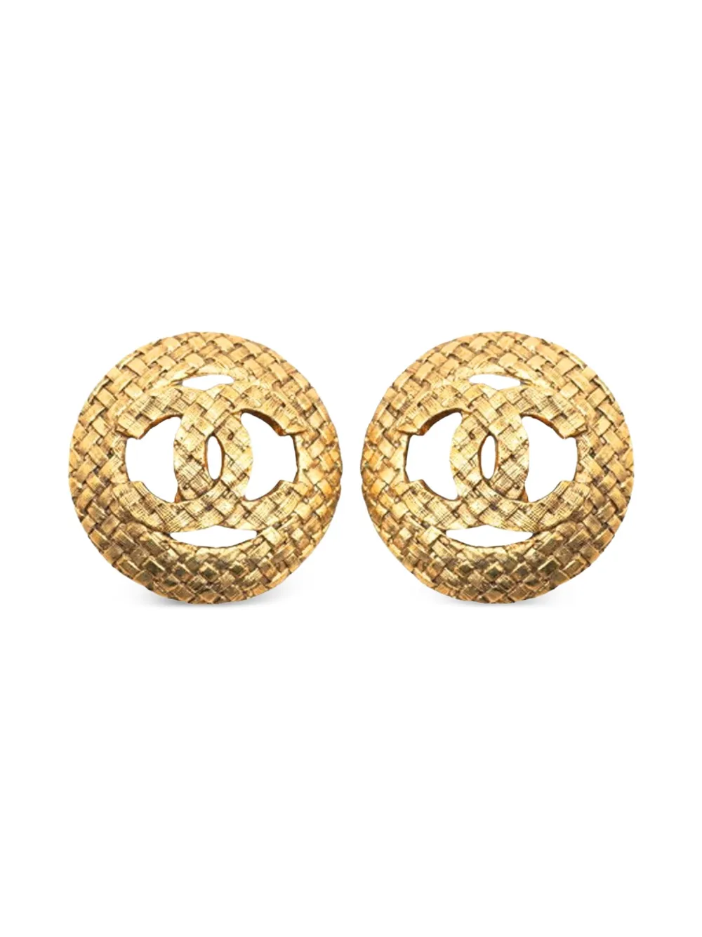 CHANEL Pre-Owned 1990s キルティング イヤリング - ゴールドトーン