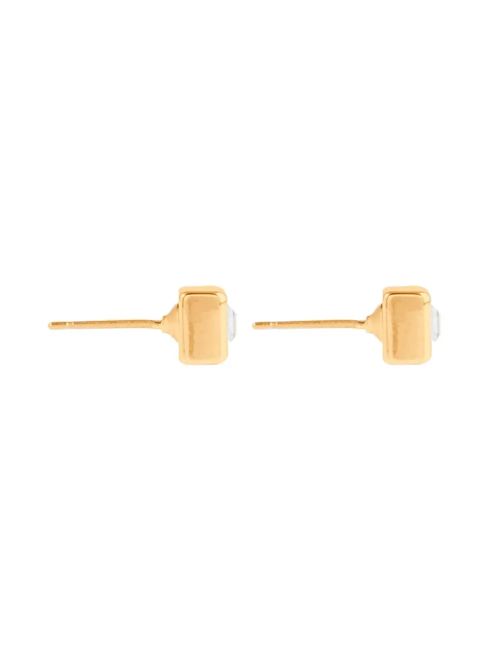 Pre-owned Monet 1980s Square-cut Stud Earrings In Gold