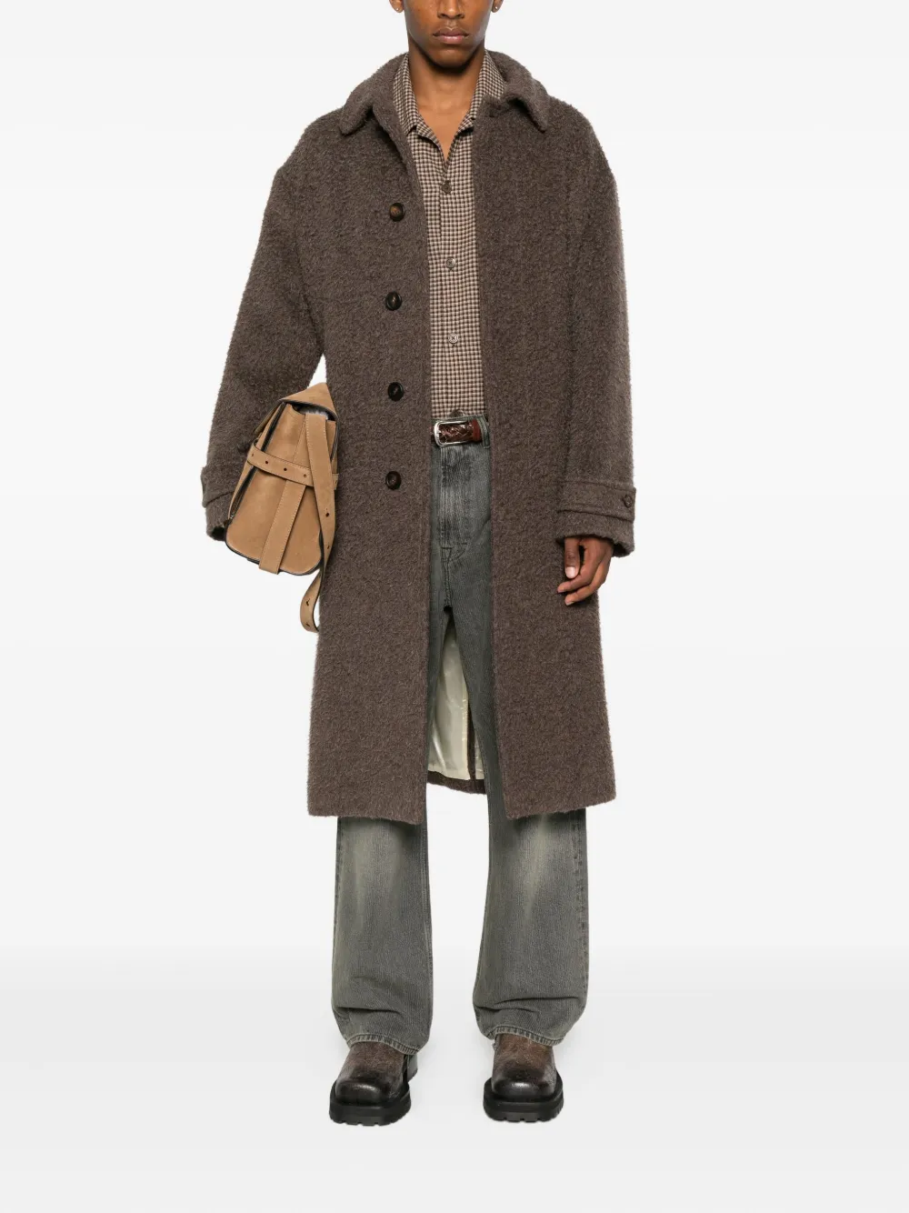 Golden Goose Buttoned Pocket Coat In Brown