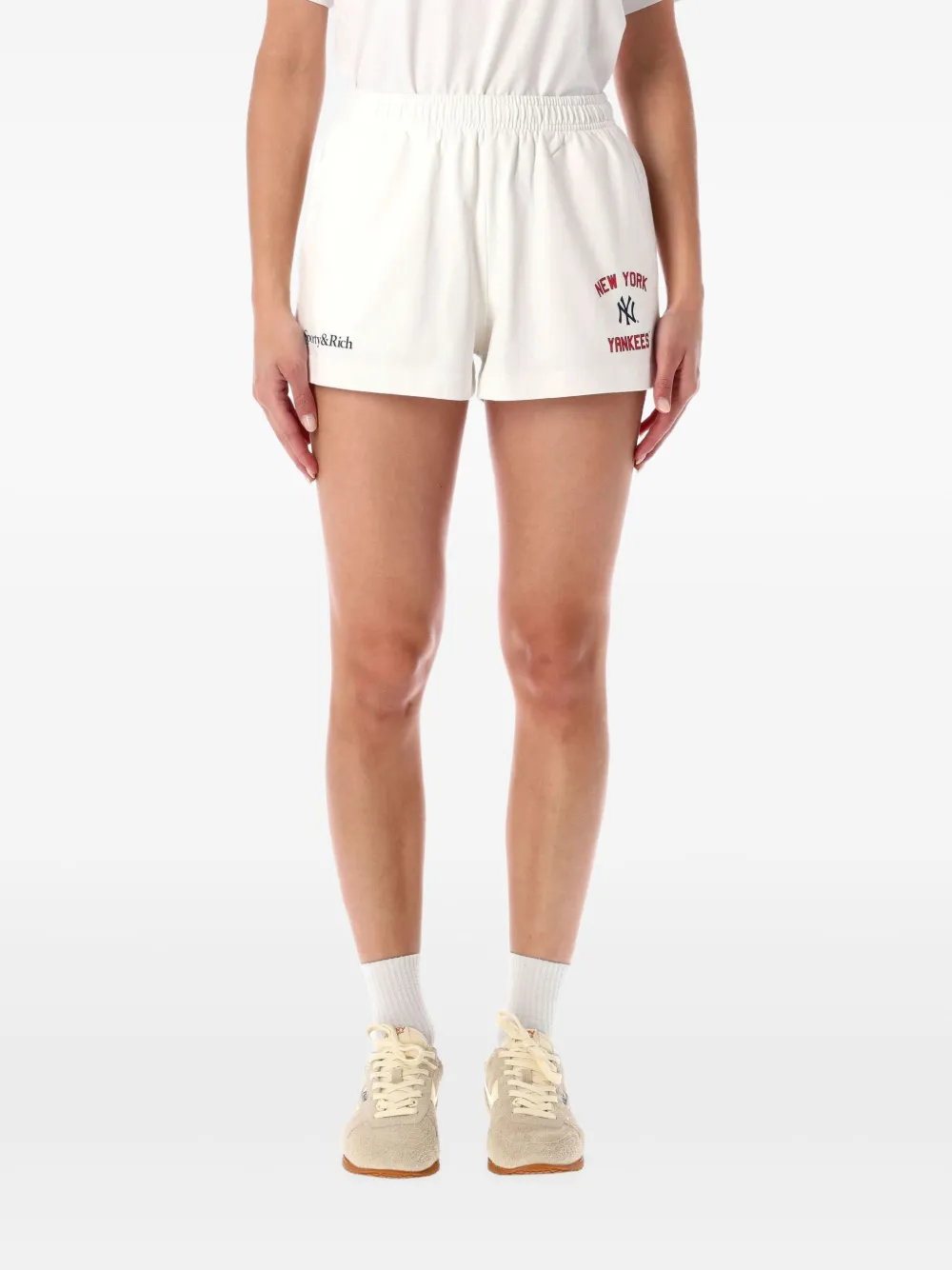 Sporty & Rich embroidered elasticated shorts | White | Image 1