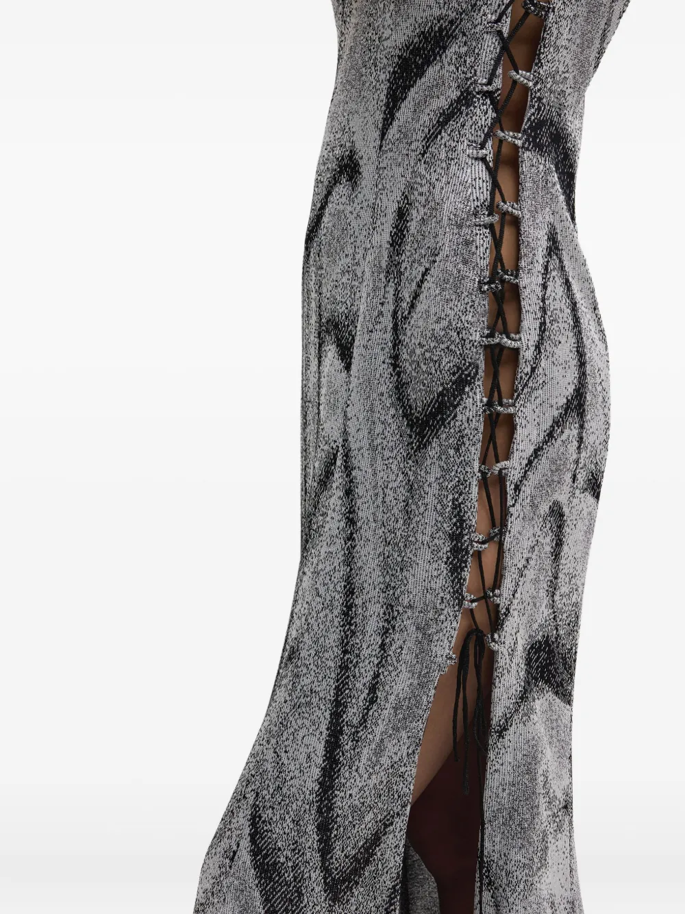 Maccapani Nice But Naughty Swirl-print Dress In Silver
