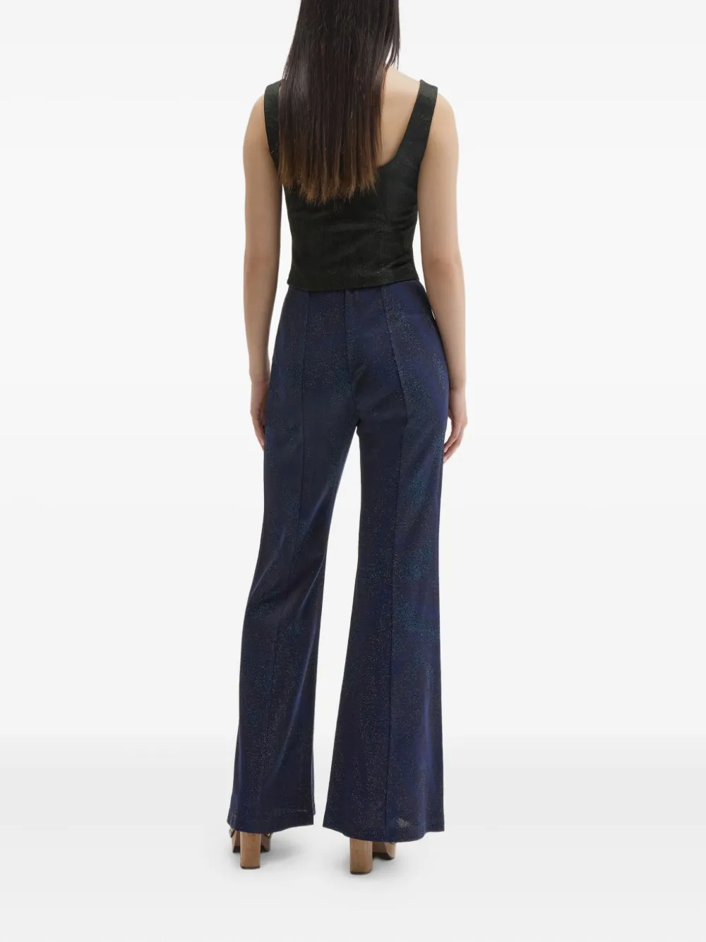 Maccapani Easy flared broek verfraaid met glitters Blauw